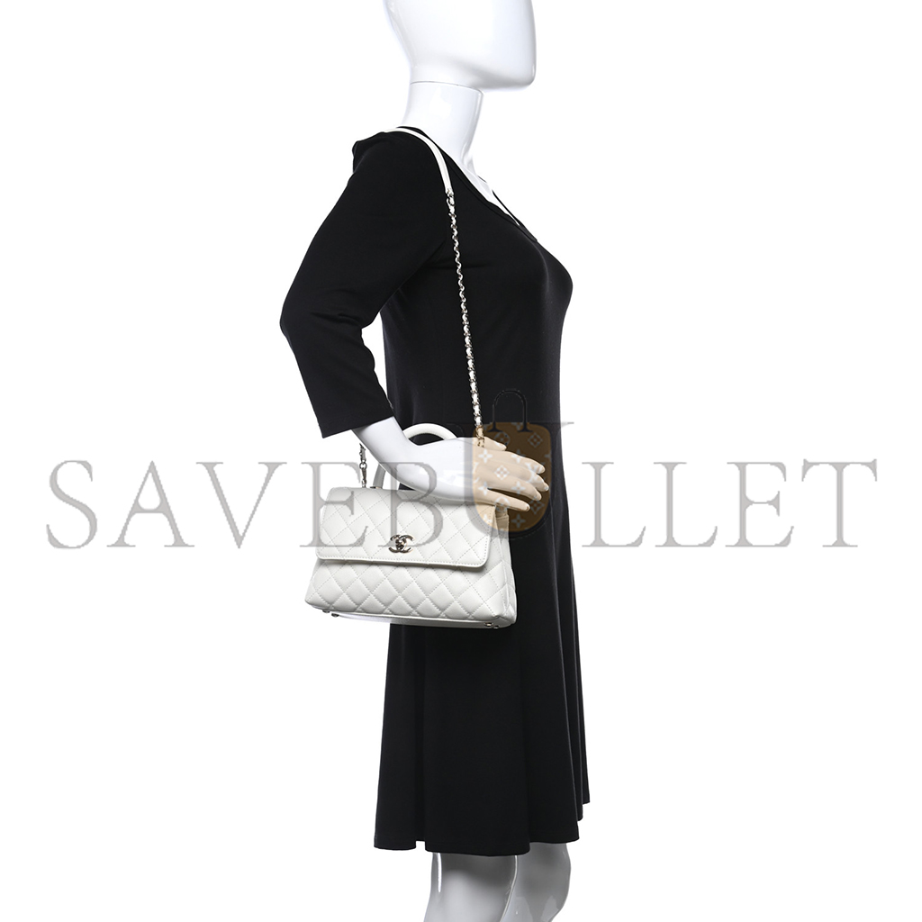 Ch*el master caviar quilted mini coco handle flap white (24*14*10cm)